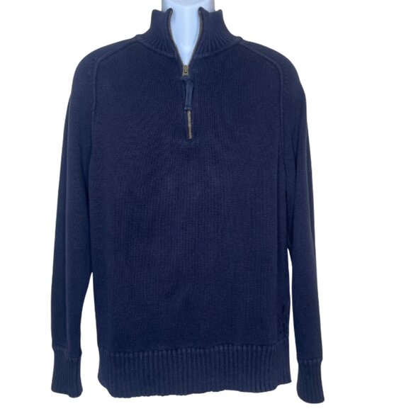 American Eagle Outfitters Other - American Eagle Men's Cotton Navy Blue Half Zip Fit Pullover Sweater L Normcore